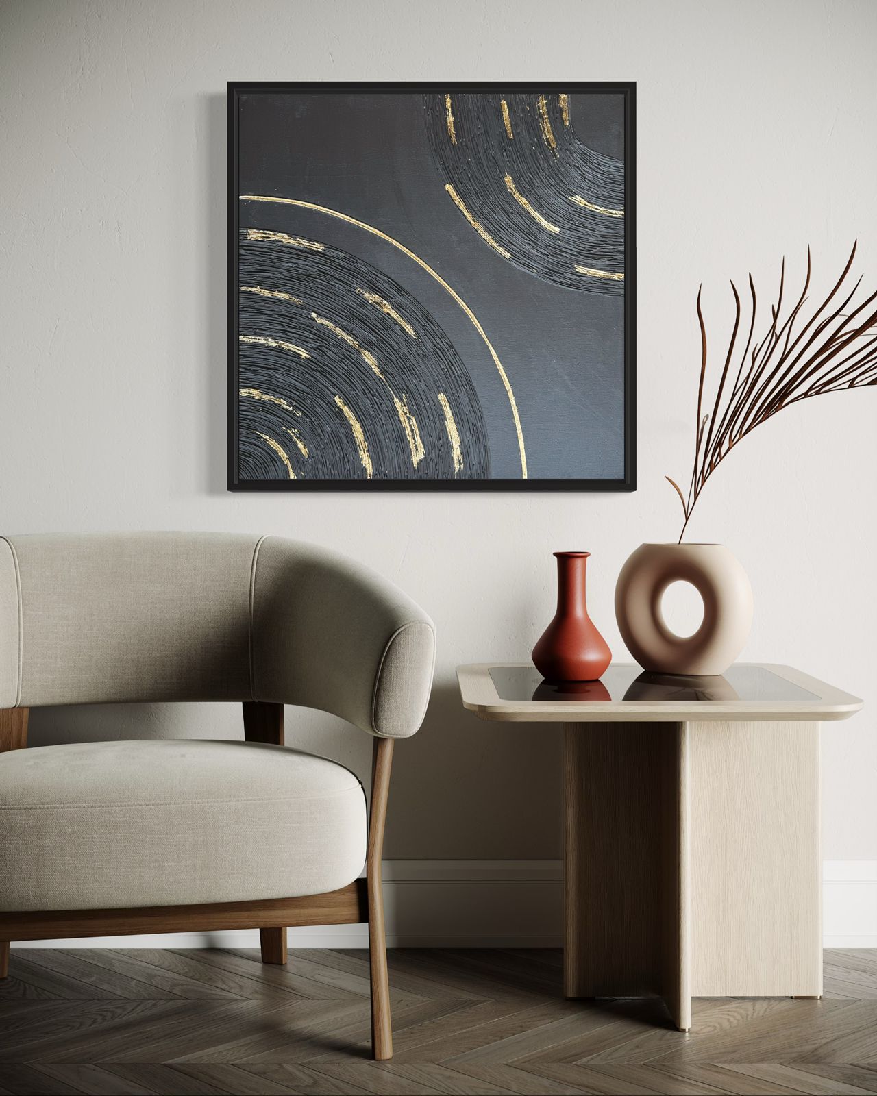 A contemporary artwork perfect for minimalist home decor.