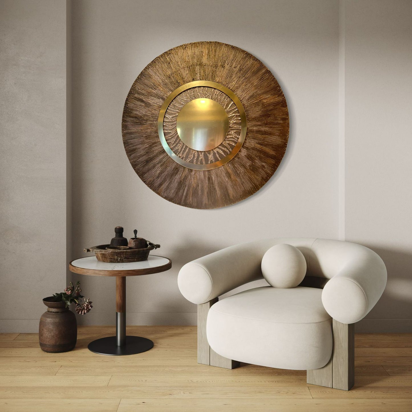 This modern piece brings warmth, energy, and elegance to your living room, bedroom, or office decor.