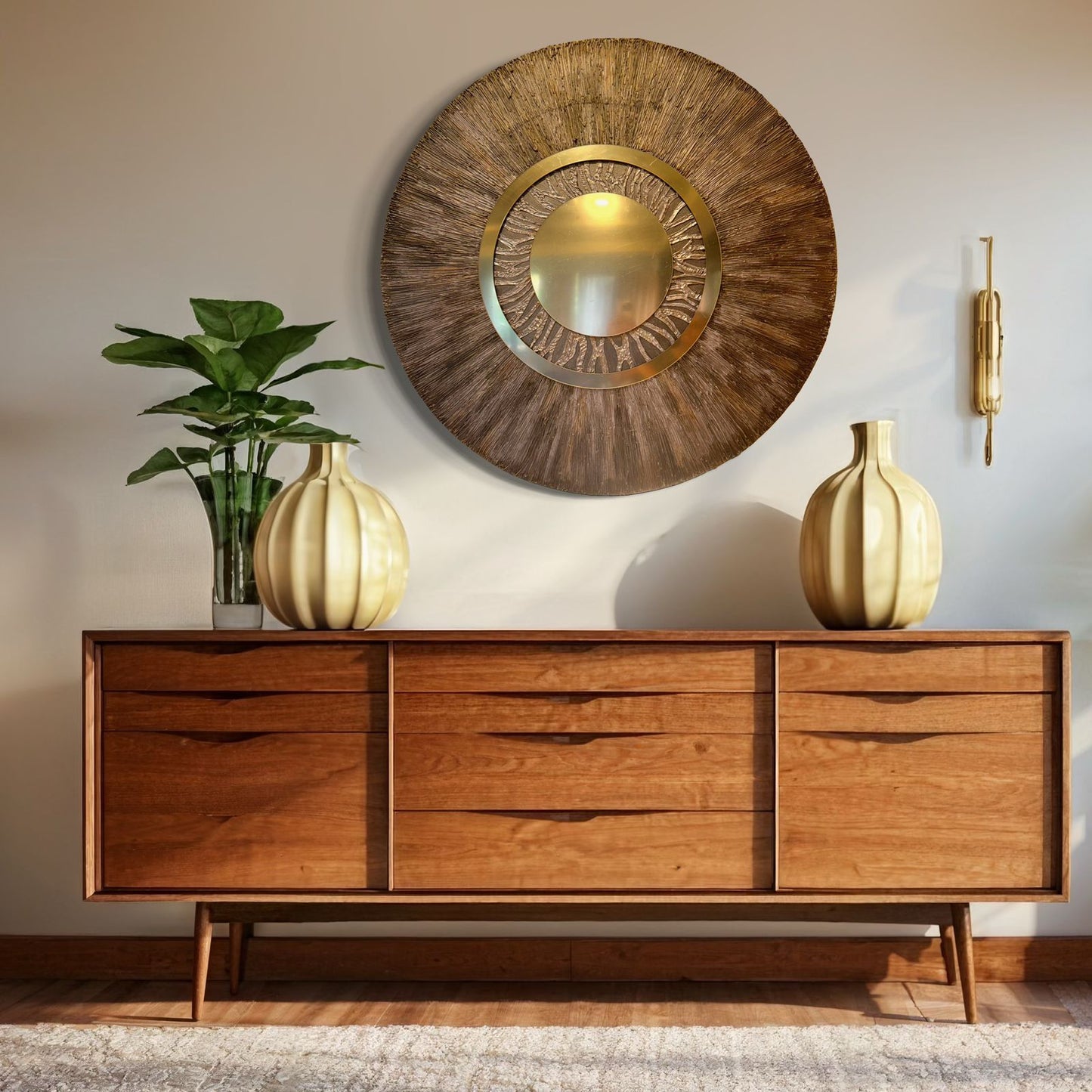 This modern piece brings warmth, energy, and elegance to your living room, bedroom, or office decor.