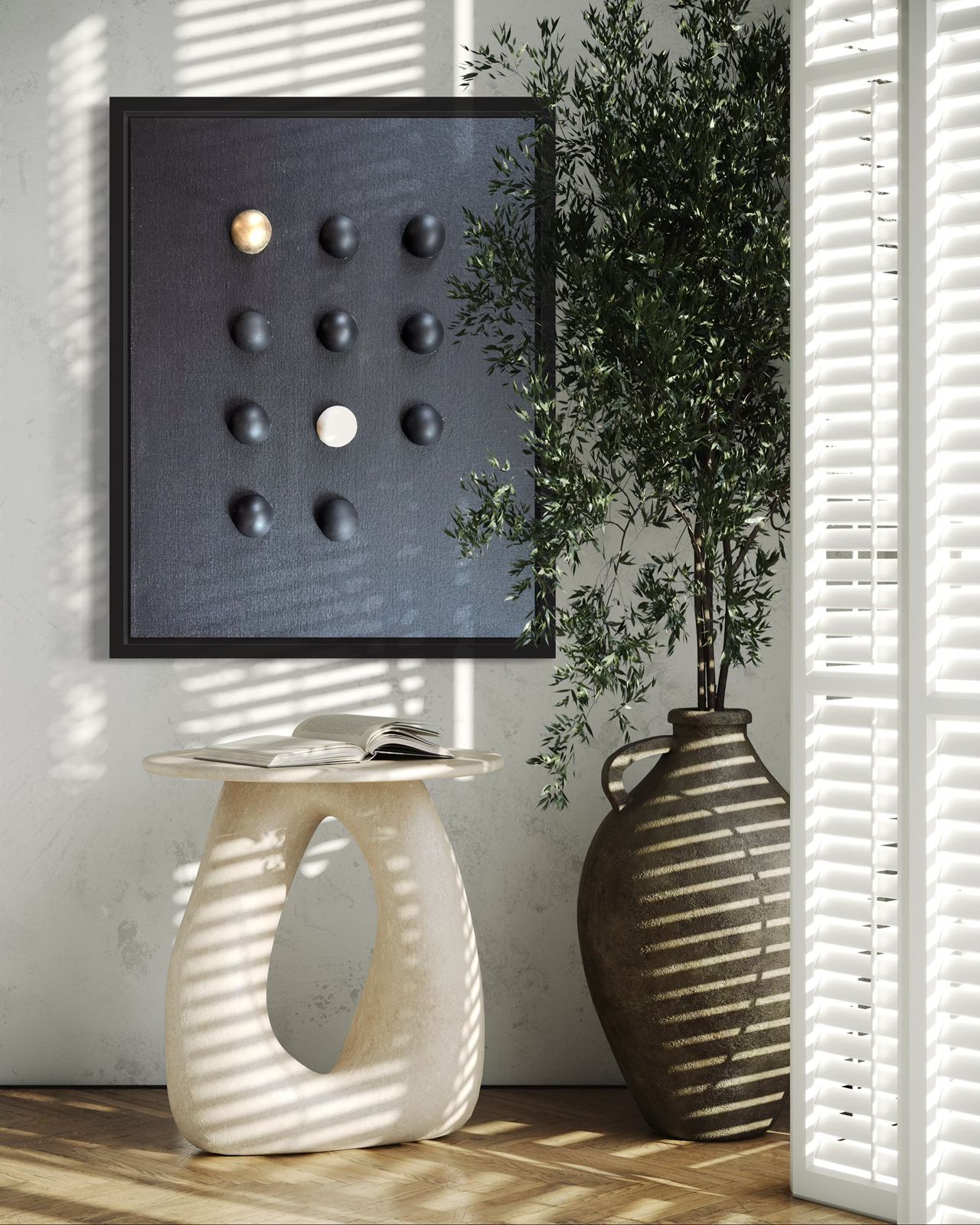 A contemporary artwork perfect for minimalist home decor.