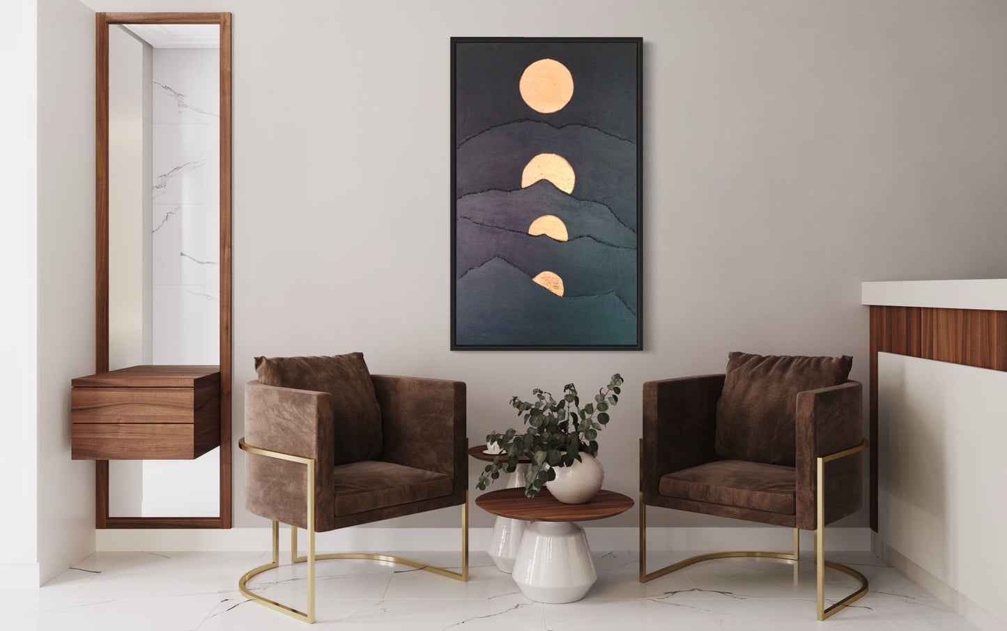 Contemporary modern artwork perfect for minimalist home & Office decor.