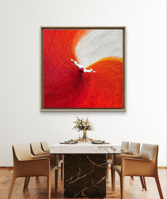 Eternal Dance – modern minimal textured artwork with rhythmic circular forms symbolizing harmony and movement, ideal for living room or bedroom decor