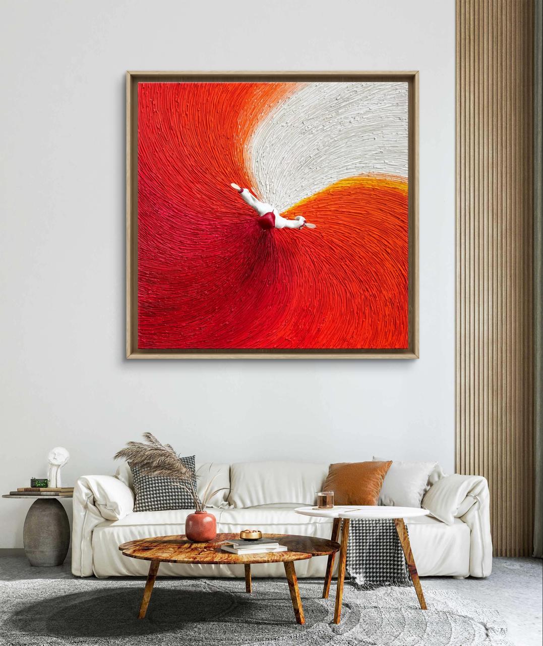Eternal Dance – modern minimal textured artwork with rhythmic circular forms symbolizing harmony and movement, ideal for living room or bedroom decor