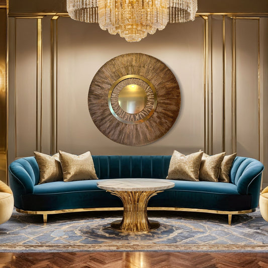 This modern piece brings warmth, energy, and elegance to your living room, bedroom, or office decor.