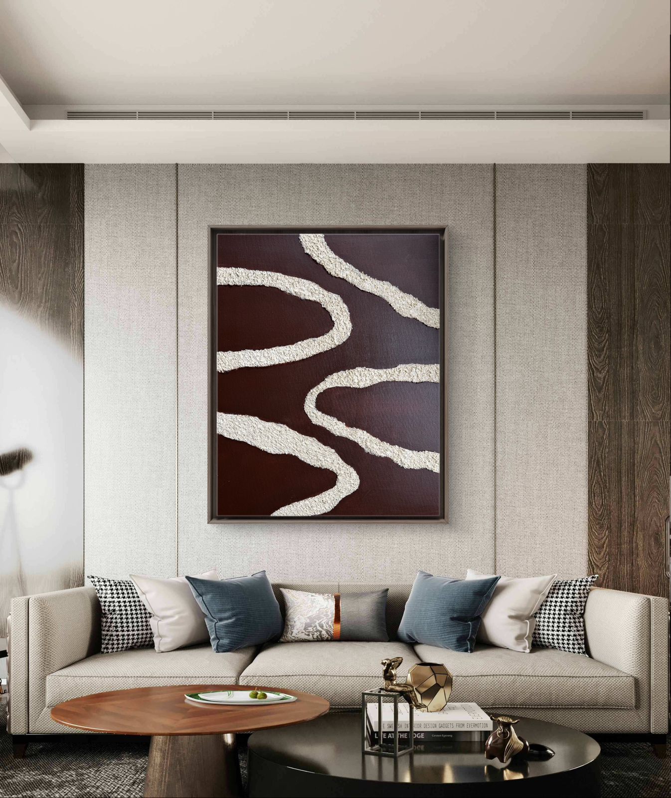 The Quiet Curve – Organic Textured Wall Art in Earthy Tones