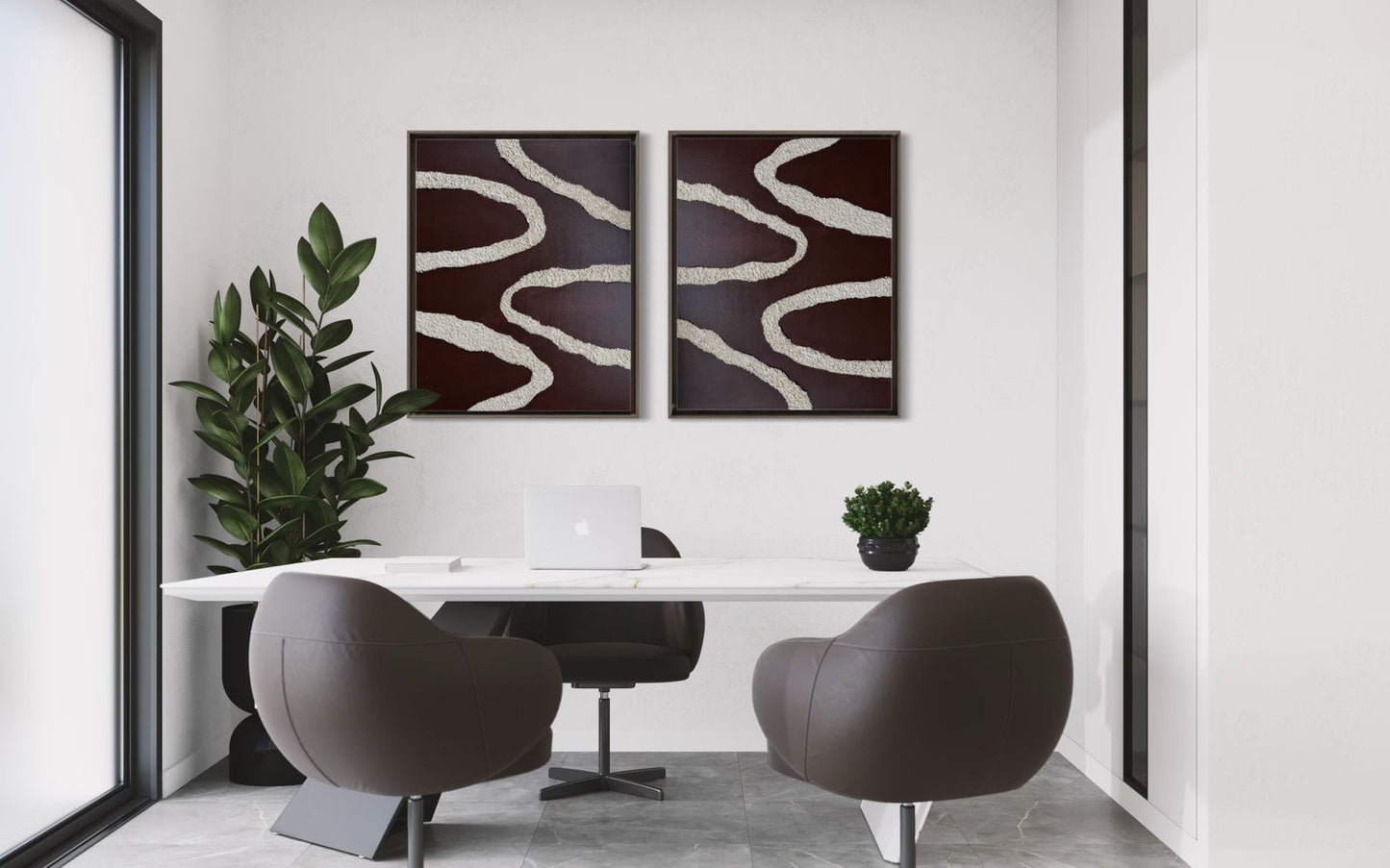 The Quiet Curve – Organic Textured Wall Art in Earthy Tones