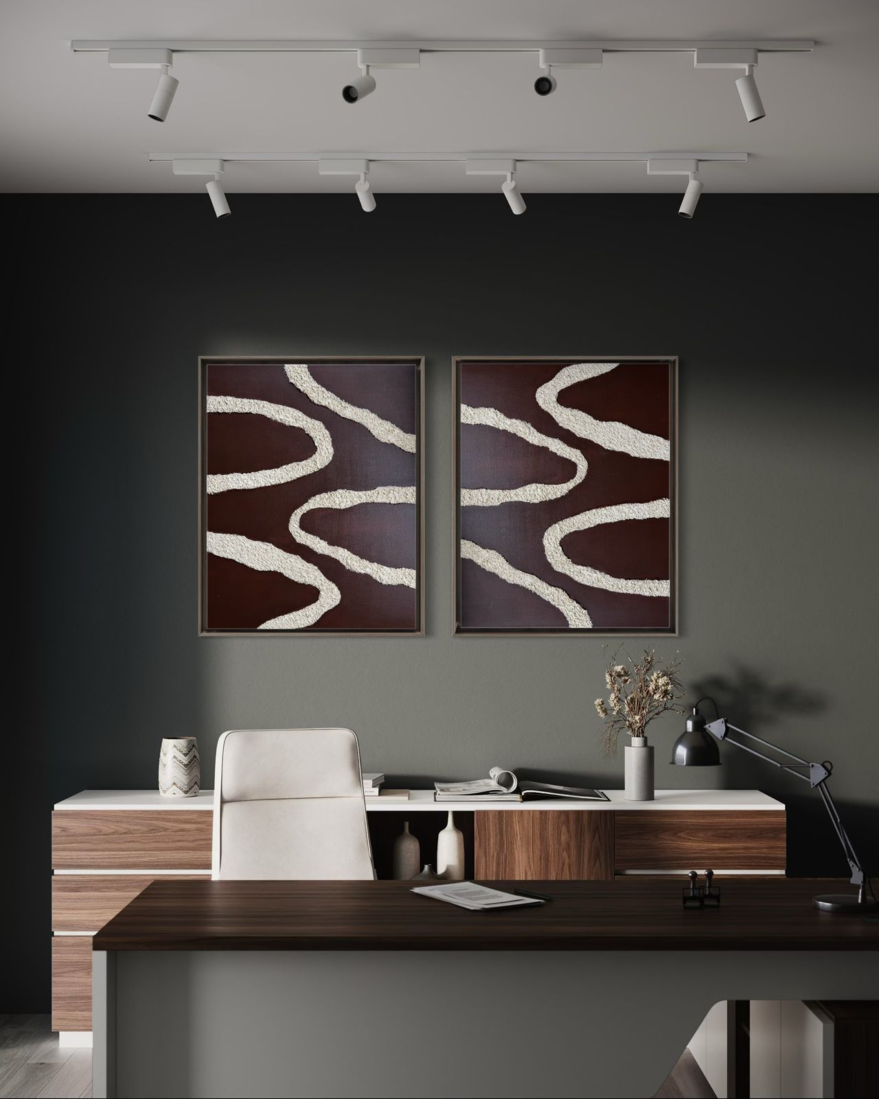 The Quiet Curve – Organic Textured Wall Art in Earthy Tones