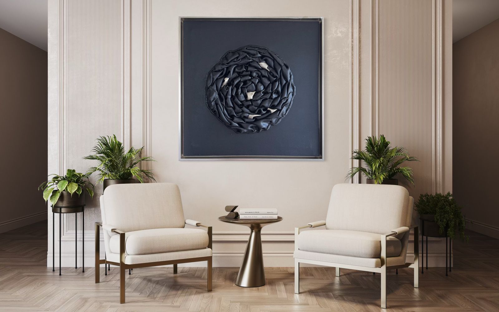 Modern artwork with subtle highlights, by Artscape by Riddhi Mehta.