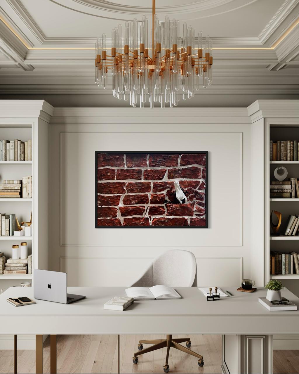 Modern textured artwork symbolising forward motion, ambition, and financial growth with horse form.