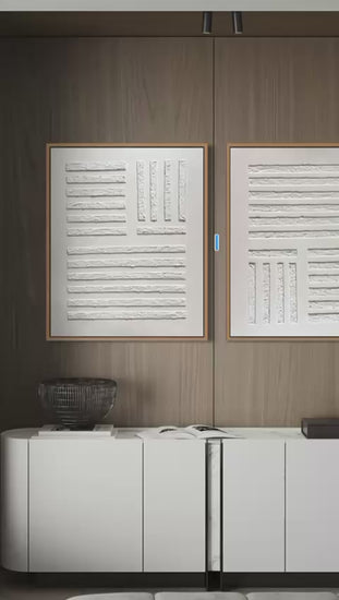 Modern textured abstract artwork collection featuring minimal neutral compositions, geometric textures, and contemporary layered designs curated for elegant modern interiors.